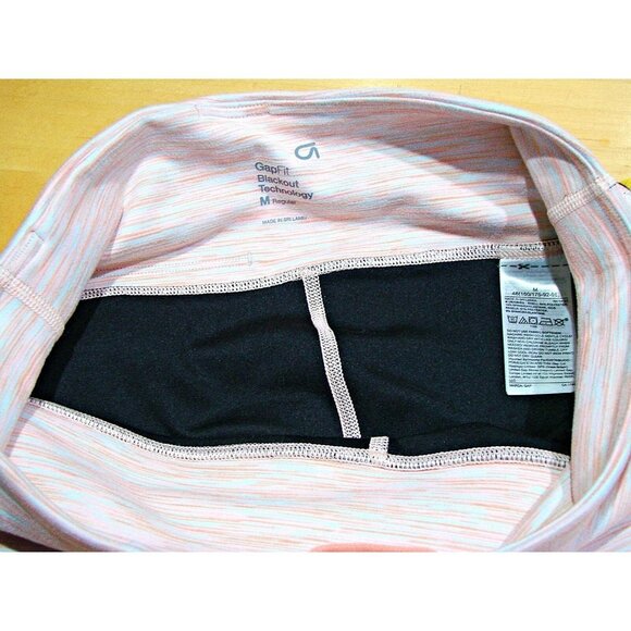 GapFit Womens Blackout Technology Peach Heather Pull On Capri Leggings Size M - Picture 10 of 11